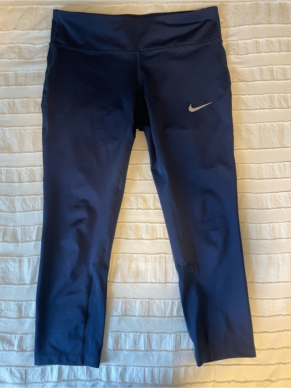 Nike Navy Dri-FIT Cropped Performance Leggings